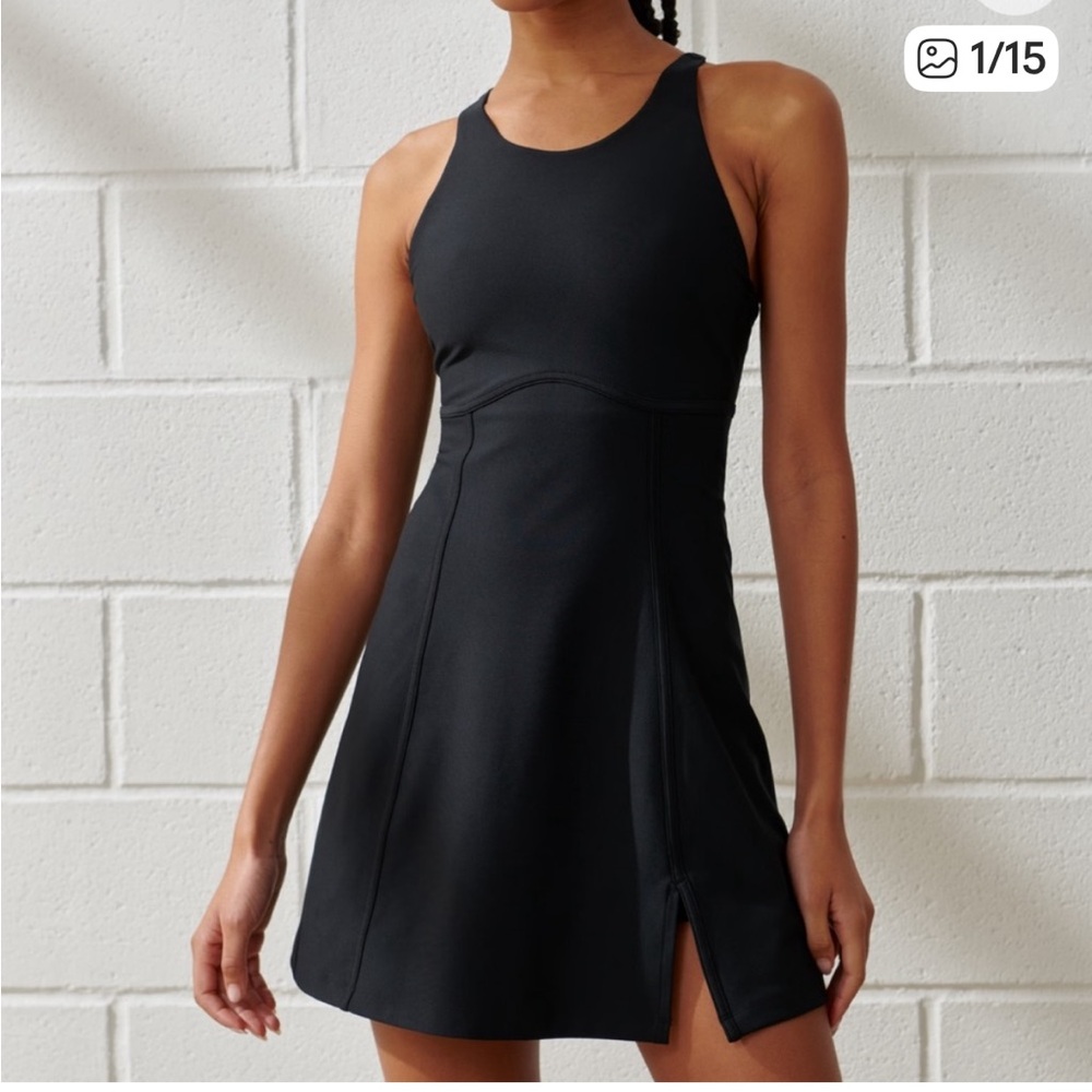 Abercrombie & Fitch Black SculptLUX High Neck Corset Mini Dress